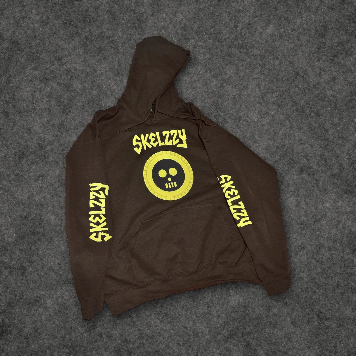 Chocolate and Canary Skelzzy Street Hoodie